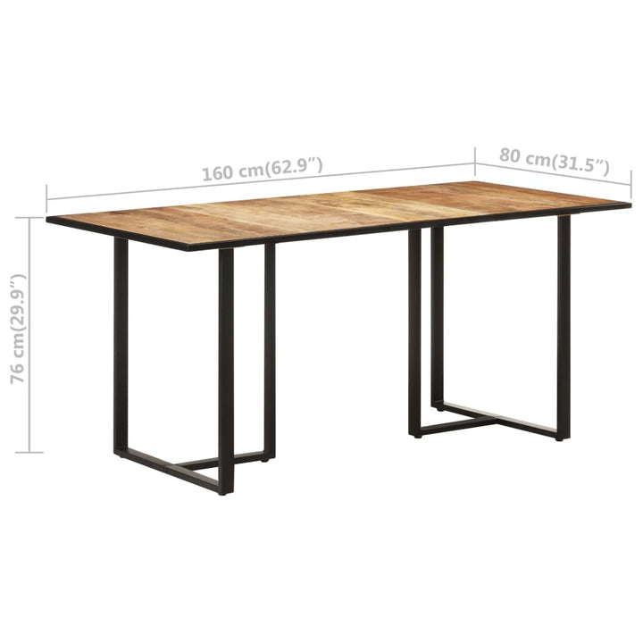 Eettafel 160 cm ruw mangohout