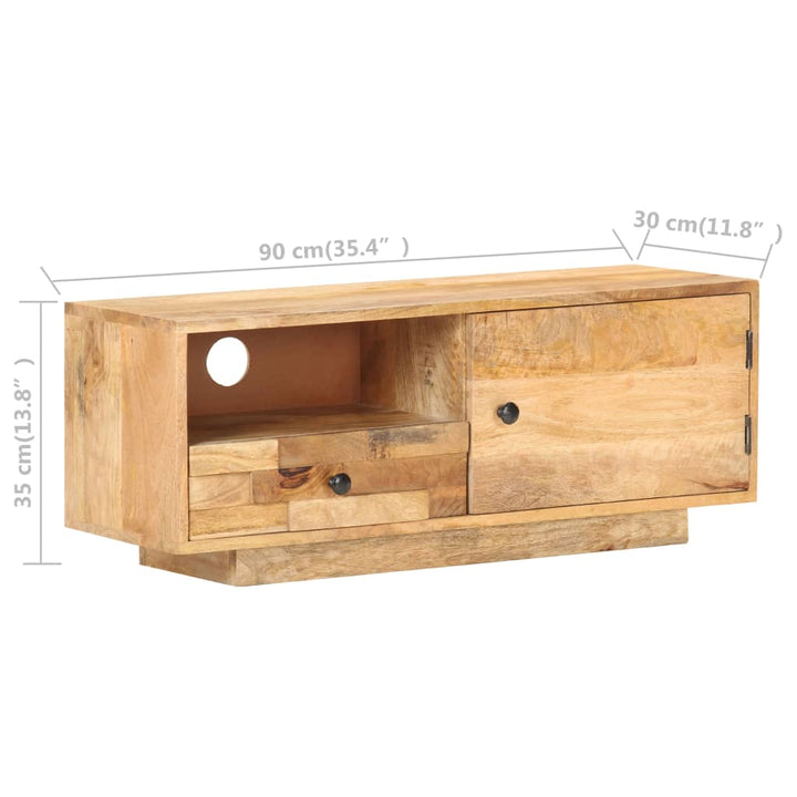 Tv-meubel 90x30x35 cm massief mangohout