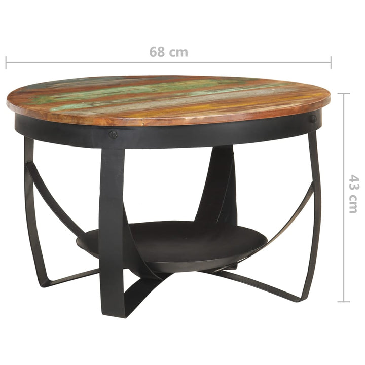 Salontafel ø˜ 68x43 cm massief gerecycled hout