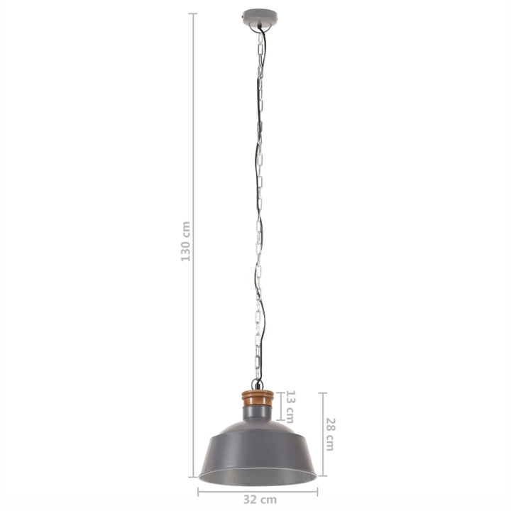 Hanglamp industrieel E27 32 cm grijs