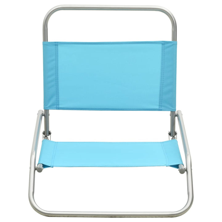Strandstoelen 2 st inklapbaar stof turquoise