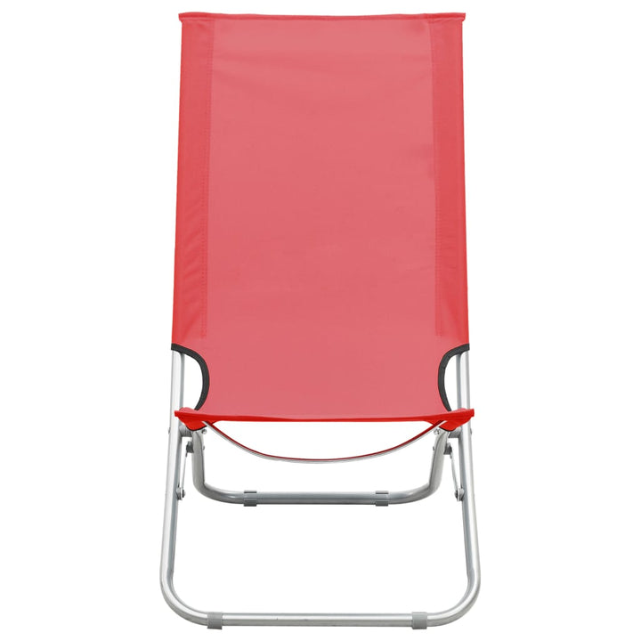 Strandstoelen 2 st inklapbaar stof rood