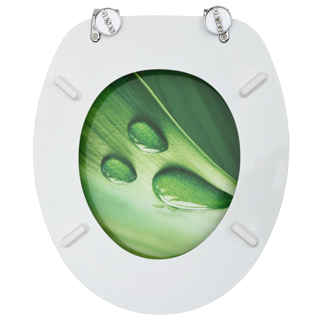 Toiletbrillen met deksel 2 st waterdruppel MDF groen
