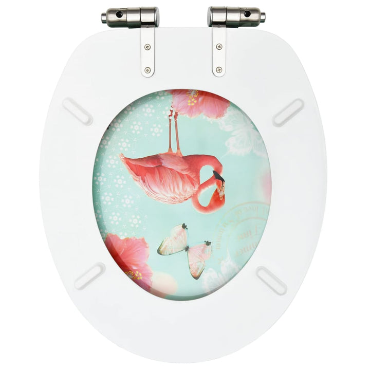 Toiletbrillen met soft-close deksel 2 st flamingo MDF