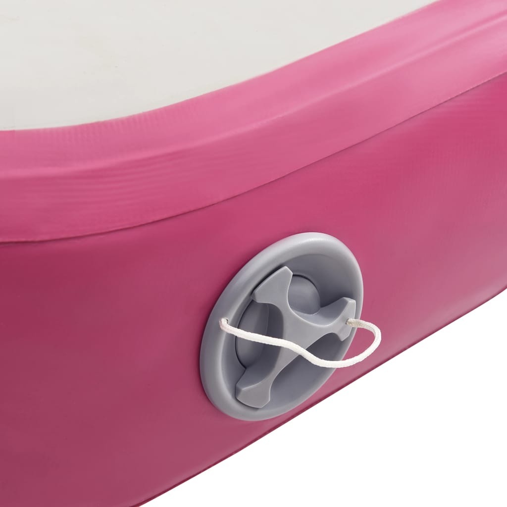 Gymnastiekmat met pomp opblaasbaar 60x100x10 cm PVC roze