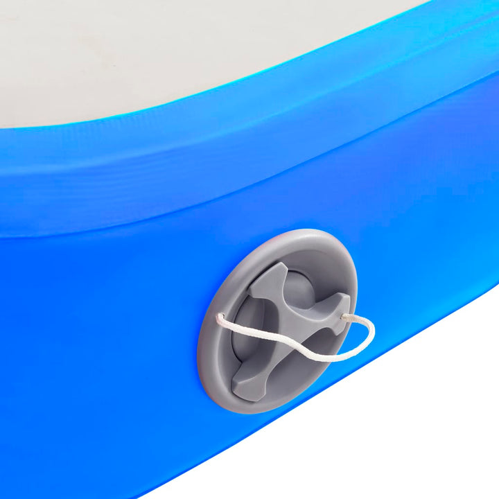 Gymnastiekmat met pomp opblaasbaar 60x100x10 cm PVC blauw