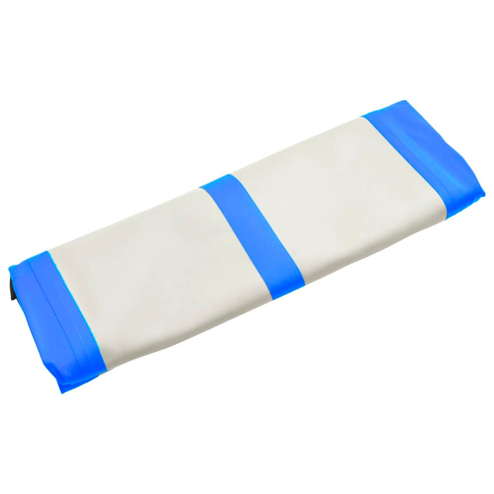Gymnastiekmat met pomp opblaasbaar 300x100x20 cm PVC blauw