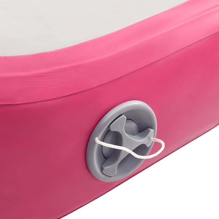 Gymnastiekmat met pomp opblaasbaar 800x100x20 cm PVC roze