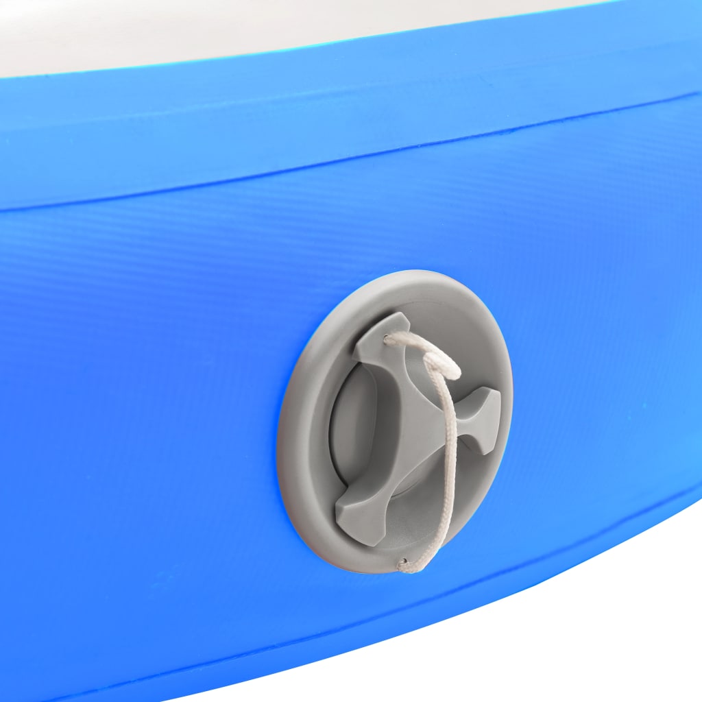 Gymnastiekmat met pomp opblaasbaar 100x100x10 cm PVC blauw