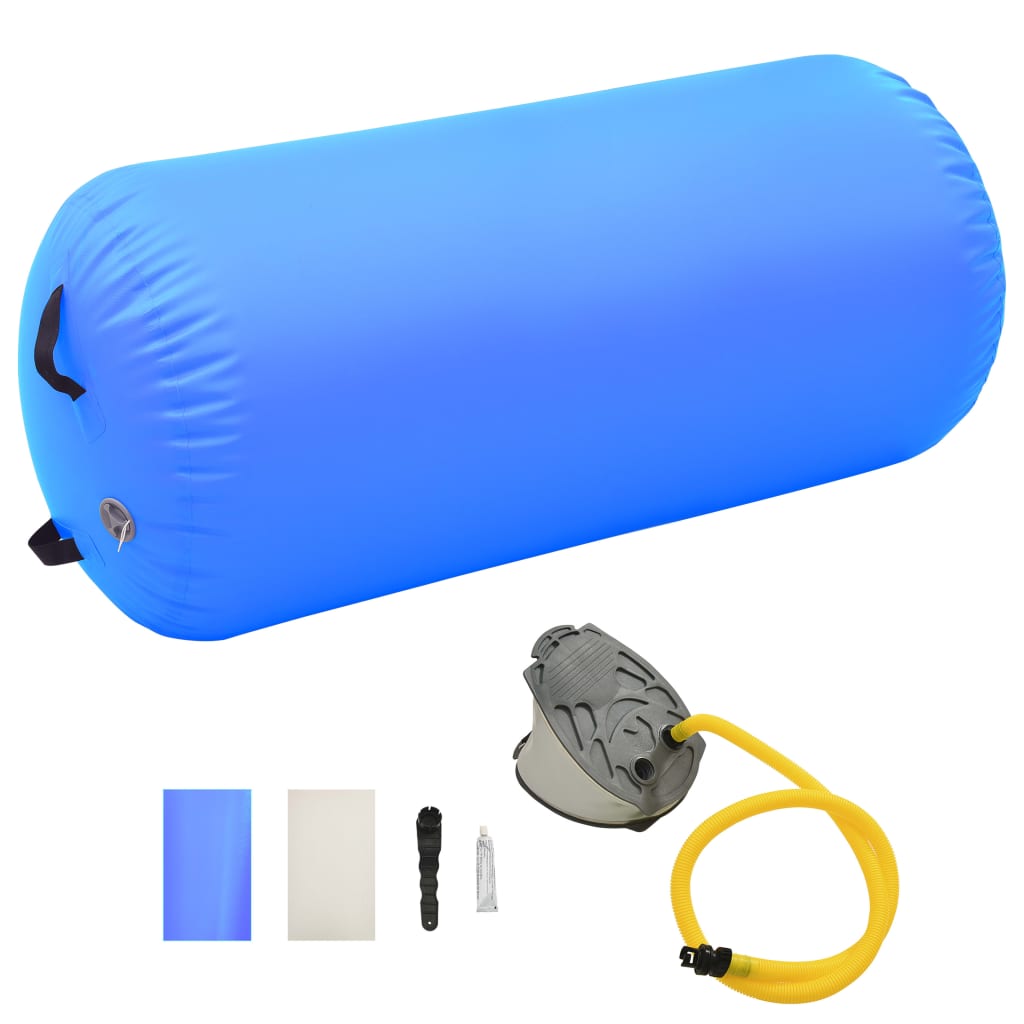 Gymnastiekrol met pomp opblaasbaar 120x75 cm PVC blauw