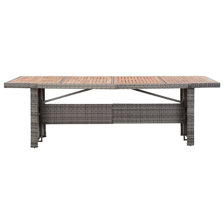 Tuintafel 240x90x74 cm poly rotan en massief acaciahout