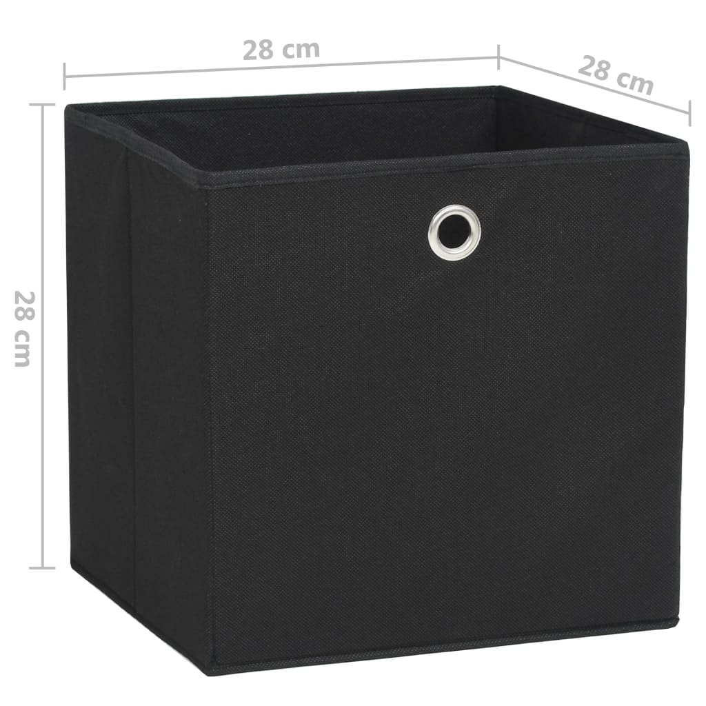 Opbergboxen 4 st 28x28x28 cm nonwoven stof zwart