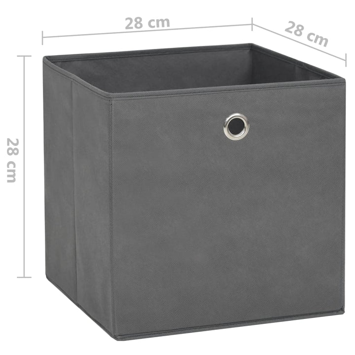 Opbergboxen 10 st 28x28x28 cm nonwoven stof grijs