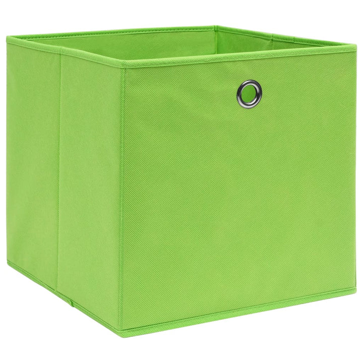 Opbergboxen 4 st 28x28x28 cm nonwoven stof groen