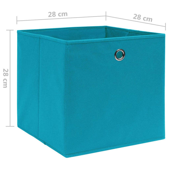 Opbergboxen 4 st 28x28x28 cm nonwoven stof babyblauw