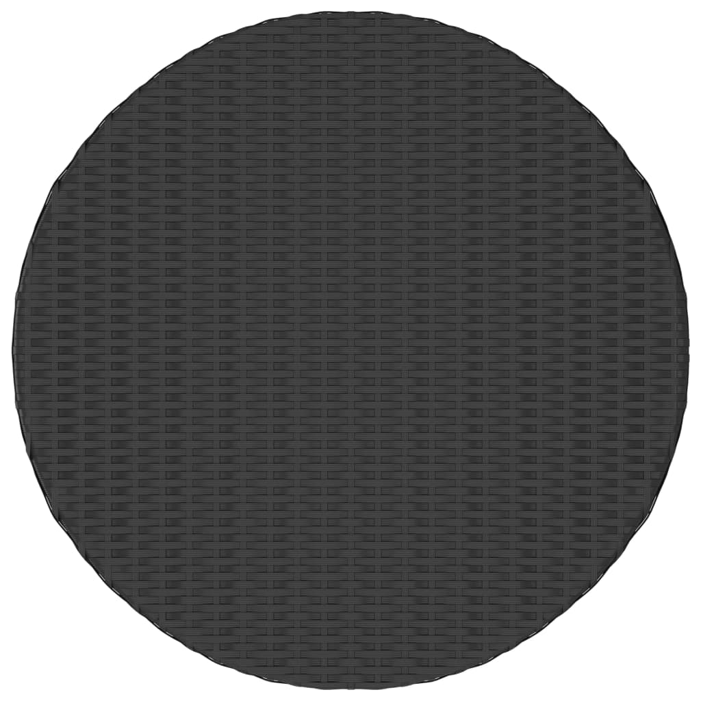Theetafel 68x68x30 cm poly rattan zwart