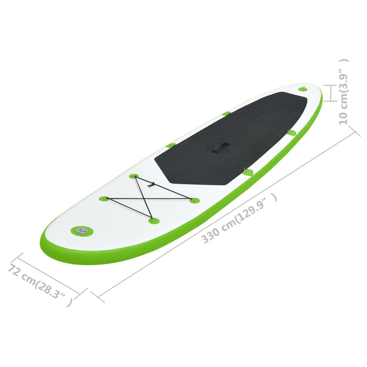 Stand-up paddleboard opblaasbaar groen en wit