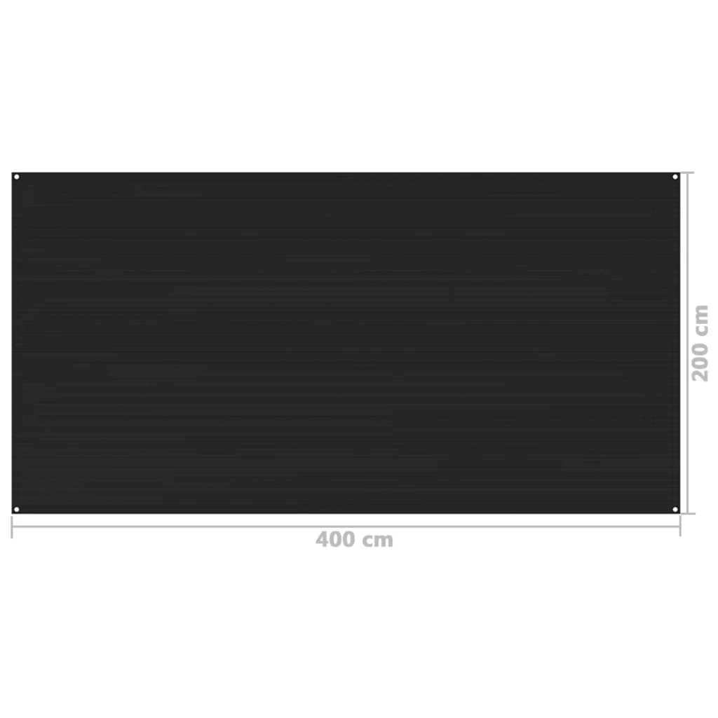 Tenttapijt 200x400 cm zwart