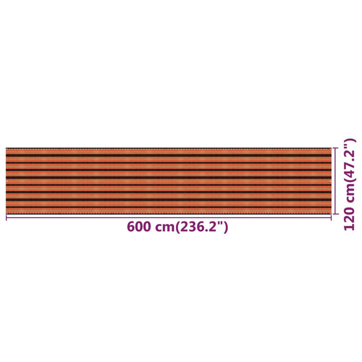 Balkonscherm 120x600 cm HDPE meerkleurig