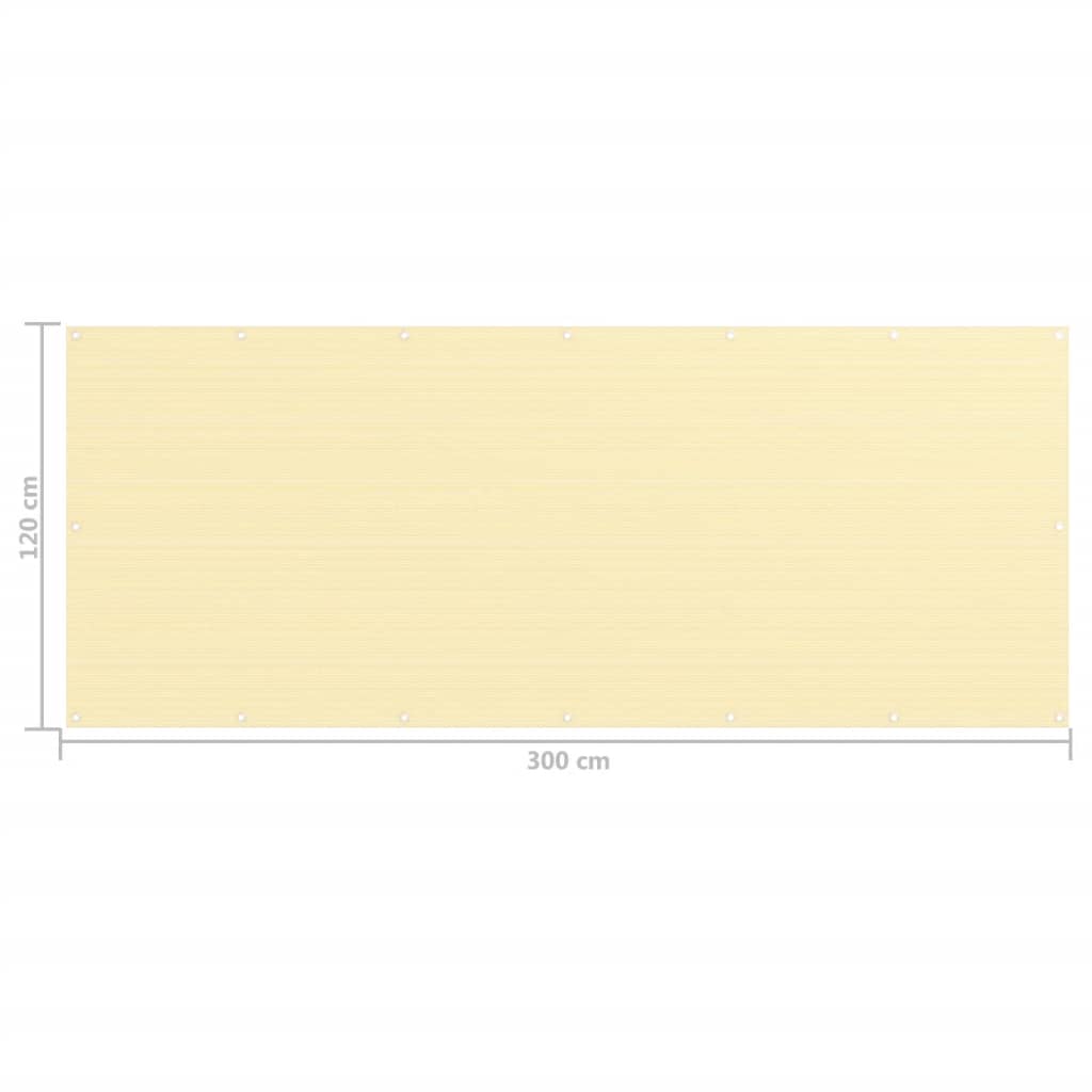 Balkonscherm 120x300 cm HDPE beige