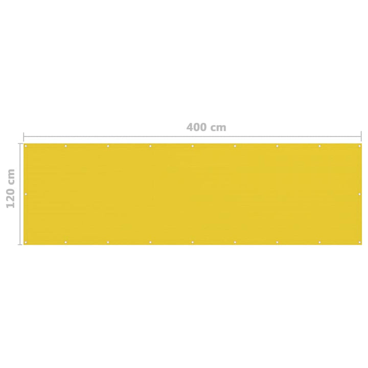 Balkonscherm 120x400 cm HDPE geel
