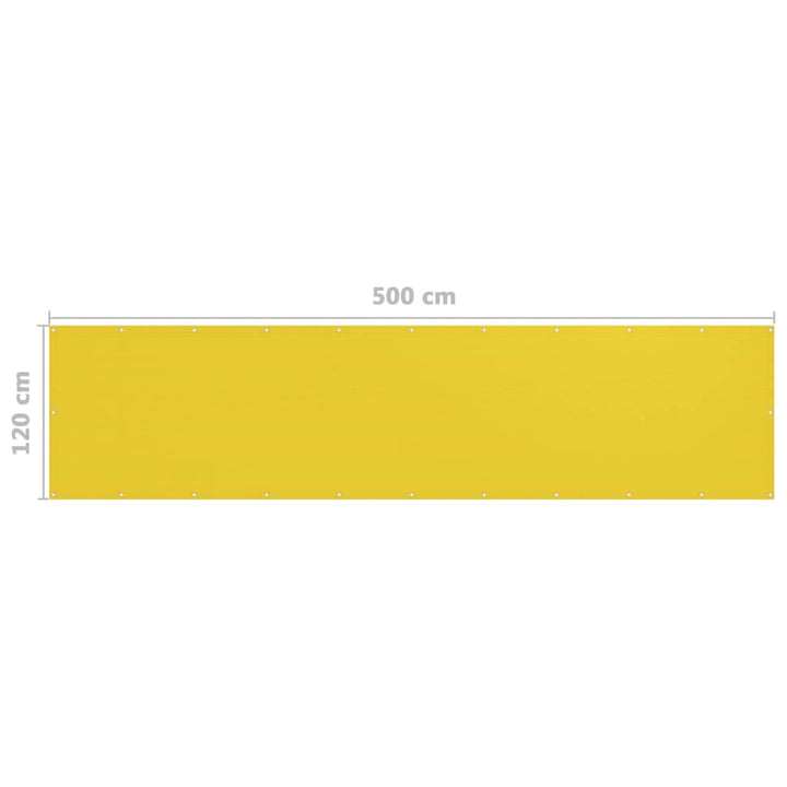 Balkonscherm 120x500 cm HDPE geel