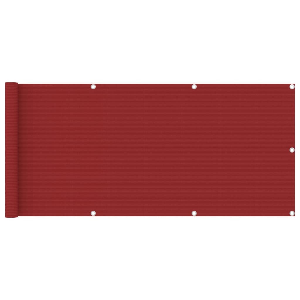 Balkonscherm 75x400 cm HDPE rood