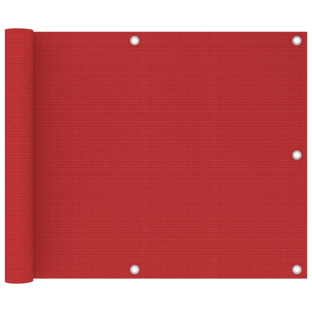 Balkonscherm 75x600 cm HDPE rood