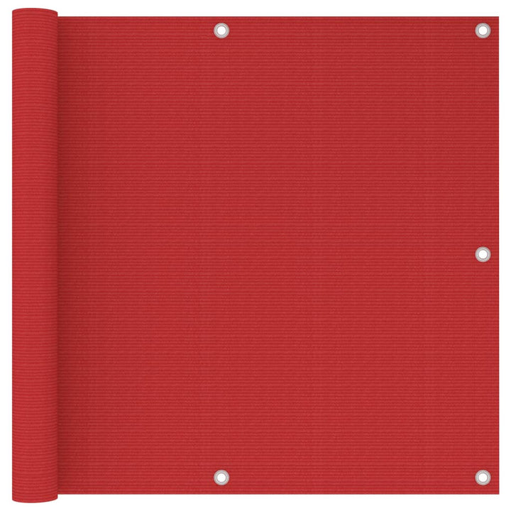 Balkonscherm 90x300 cm HDPE rood
