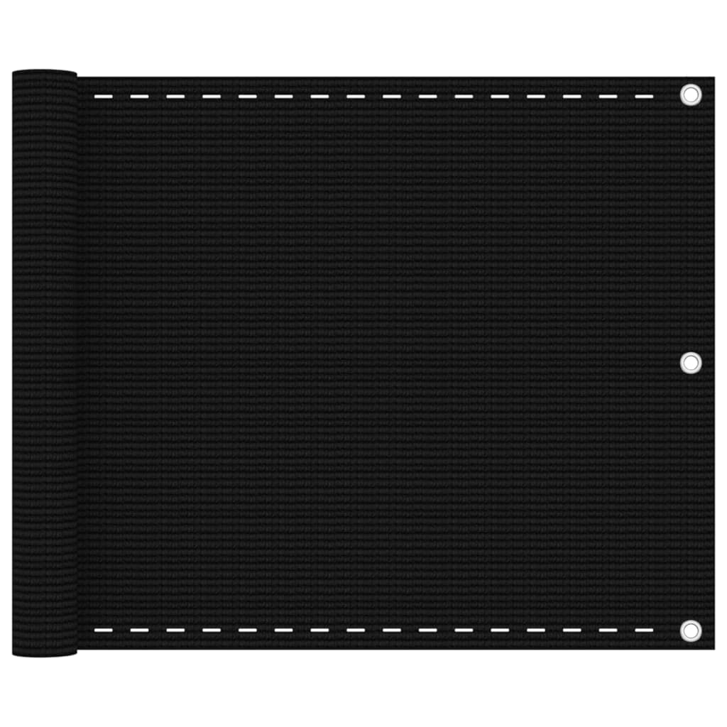 Balkonscherm 75x500 cm HDPE zwart