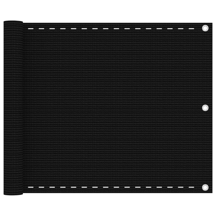 Balkonscherm 75x500 cm HDPE zwart