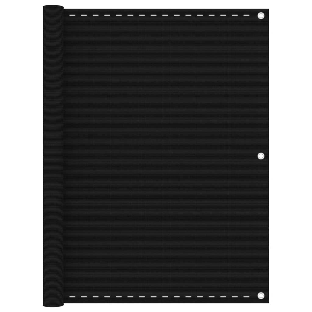 Balkonscherm 120x600 cm HDPE zwart