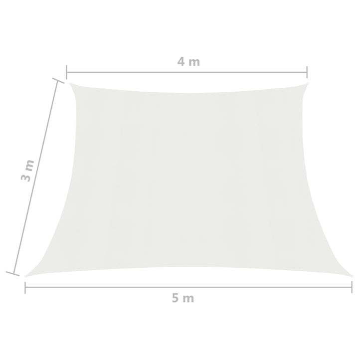 Zonnezeil 160 g/m² 4/5x3 m HDPE wit