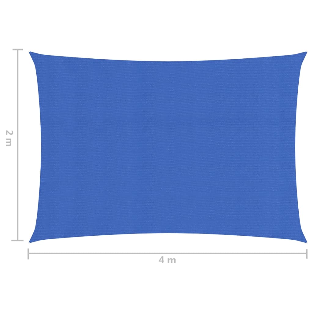 Zonnezeil 160 g/m² 2x4 m HDPE blauw