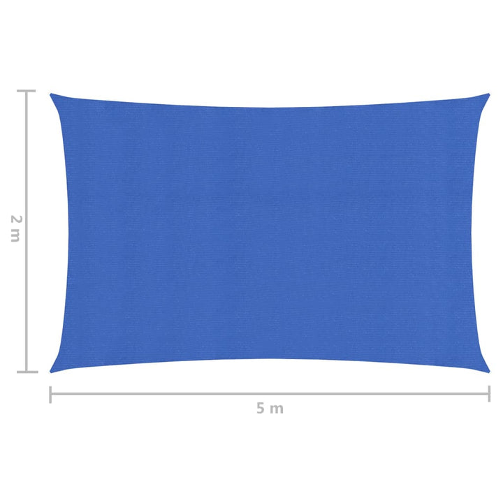 Zonnezeil 160 g/m² 2x5 m HDPE blauw