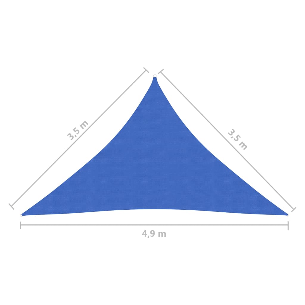 Zonnezeil 160 g/m² 3,5x3,5x4,9 m HDPE blauw