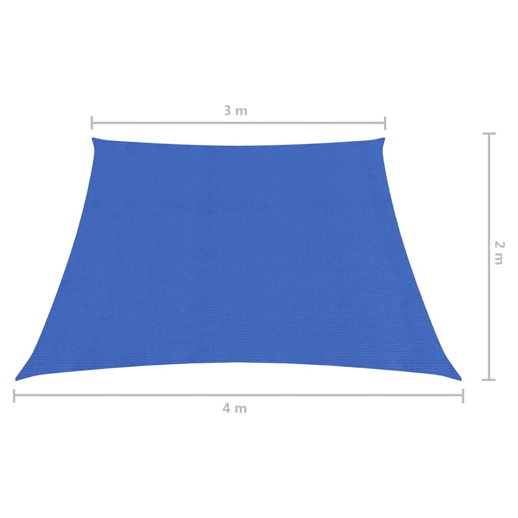 Zonnezeil 160 g/m² 3/4x2 m HDPE blauw