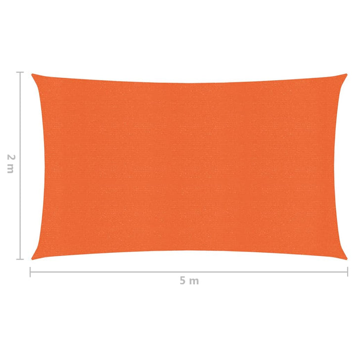 Zonnezeil 160 g/m² 2x5 m HDPE oranje