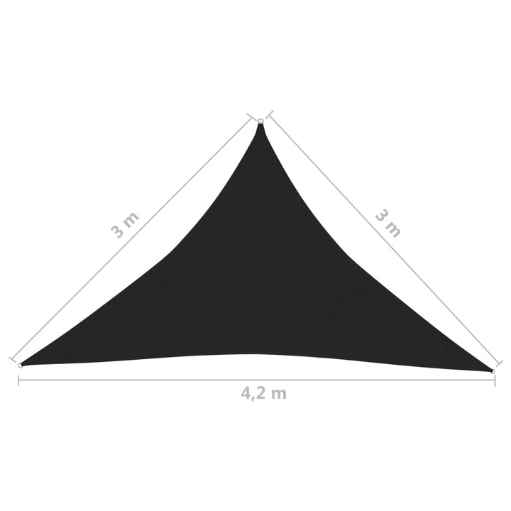 Zonnezeil 160 g/m² 3x3x4,2 m HDPE zwart
