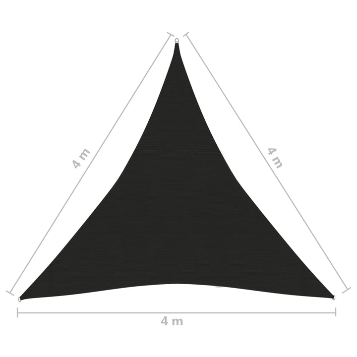 Zonnezeil 160 g/m² 4x4x4 m HDPE zwart