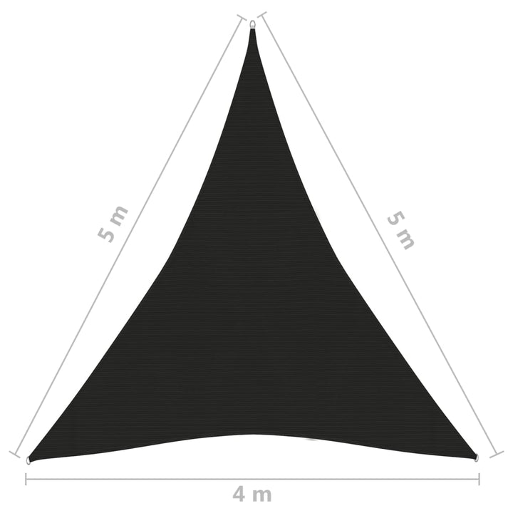 Zonnezeil 160 g/m² 4x5x5 m HDPE zwart
