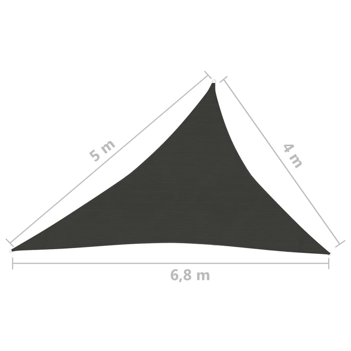 Zonnezeil 160 g/m² 4x5x6,8 m HDPE zwart
