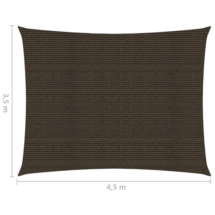 Zonnezeil 160 g/m² 3,5x4,5 m HDPE bruin