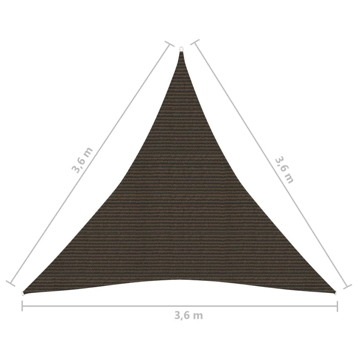Zonnezeil 160 g/m² 3,6x3,6x3,6 m HDPE bruin