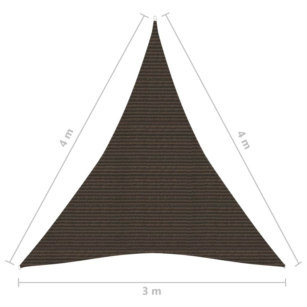 Zonnezeil 160 g/m² 3x4x4 m HDPE bruin
