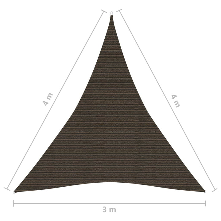 Zonnezeil 160 g/m² 3x4x4 m HDPE bruin