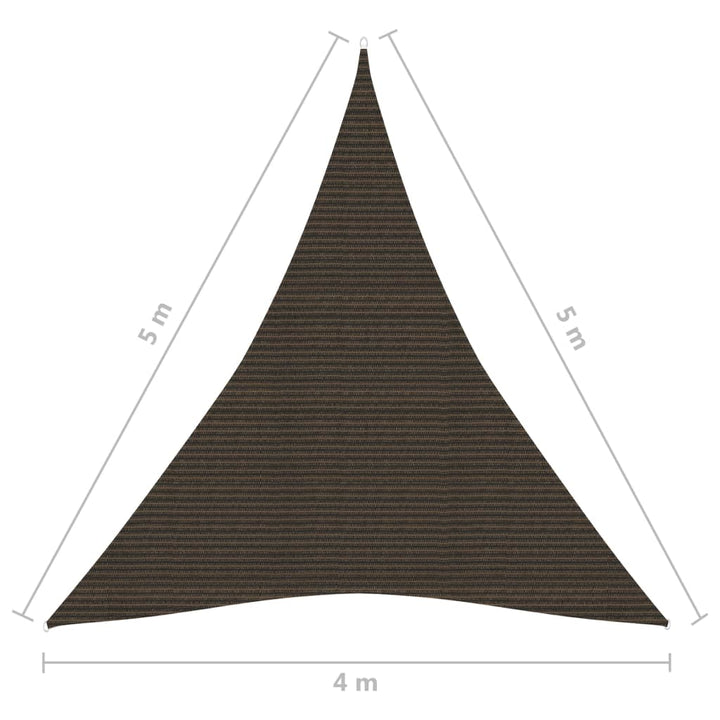 Zonnezeil 160 g/m² 4x5x5 m HDPE bruin