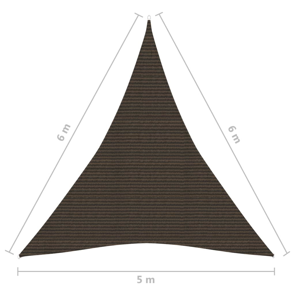 Zonnezeil 160 g/m² 5x6x6 m HDPE bruin