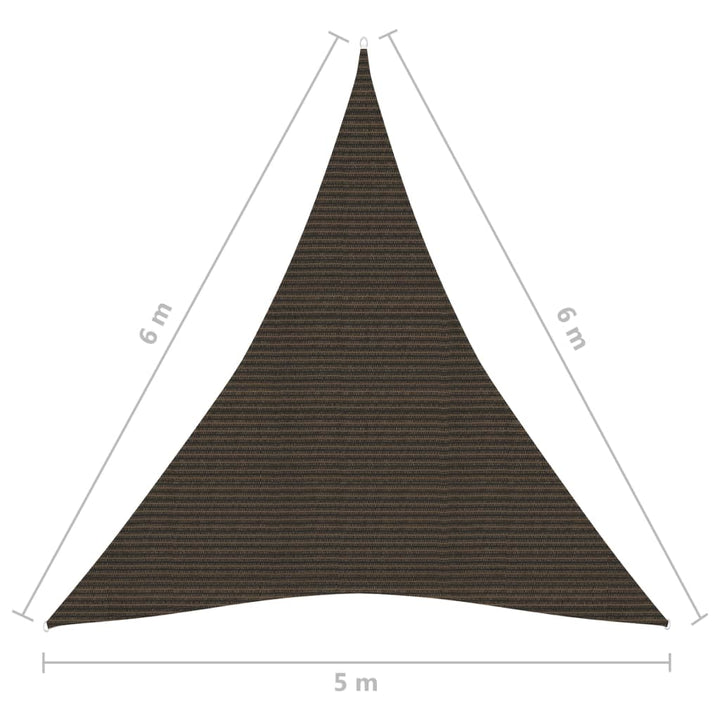 Zonnezeil 160 g/m² 5x6x6 m HDPE bruin