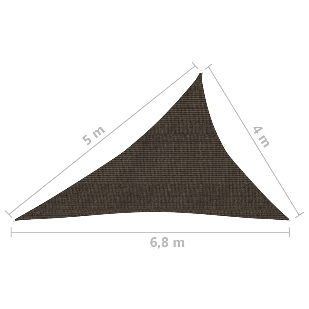 Zonnezeil 160 g/m² 4x5x6,8 m HDPE bruin